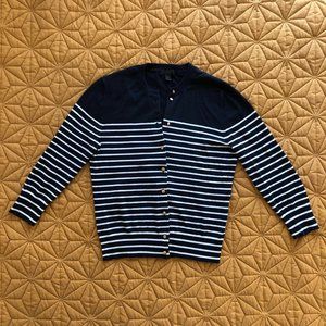 Navy Striped J.Crew Jackie Cardigan
